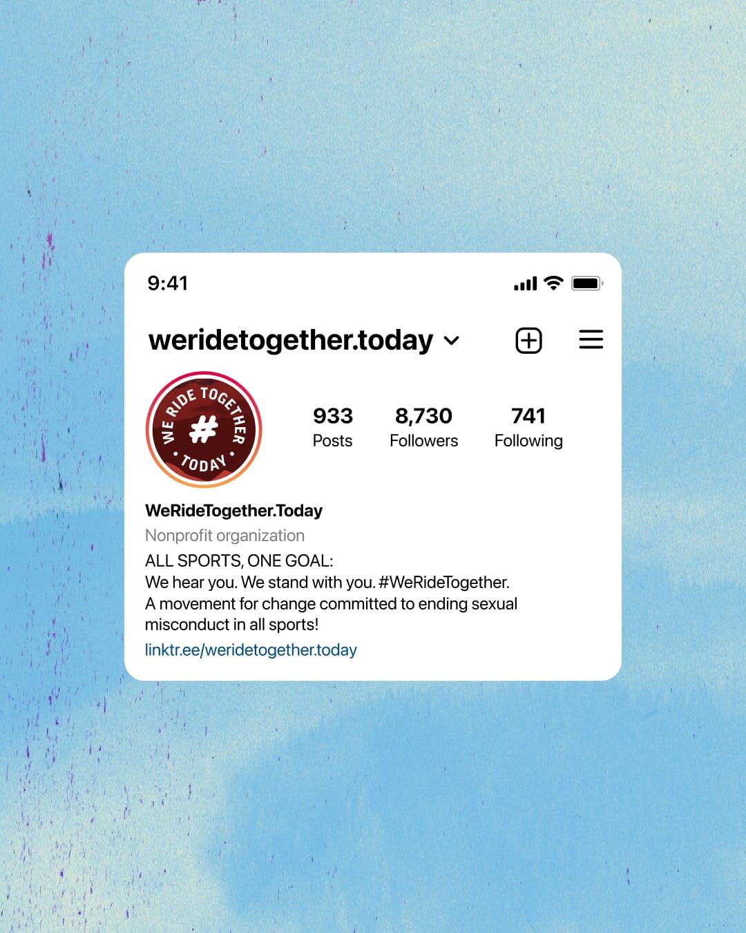 weridetogether.today Instagram profile shown on a phone screen