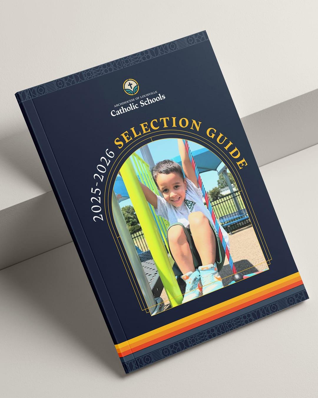 2025–2026 Selection Guide brochure with a child on a playground on the cover